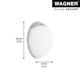 Wagner Doorstop Screw OR Glue Wall 2pcs. Set - Ø 20 x 8 mm, Stroke Bumper Made of die-cast zinc with Stainless Steel Look + Soft White Thermostatic Rubber, to be Screwed or glued on Walls - 15512202
