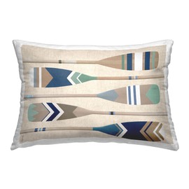 Stupell Industries Striped Boat Paddles Design by Amber Sterling Indoor Printed Throw Pillow, 14 x 7 x 20, Multi-Color