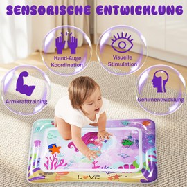 XVZ Baby Water Mat 66 cm - Premium Baby Play Mat with Water Filling for Summer, BPA-Free (66 cm x 50 cm) - Ideal for Newborns, Crawling Children & Outdoor - Mermaids