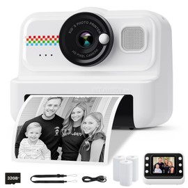 HiMont Kids Instant Print Camera, 1080P HD Kids Camera Instant Print with 3 Rolls Print Paper & 32GB Card, Ideal Kids Toys Gifts for Boys & Girls Age 3-14 (Black)