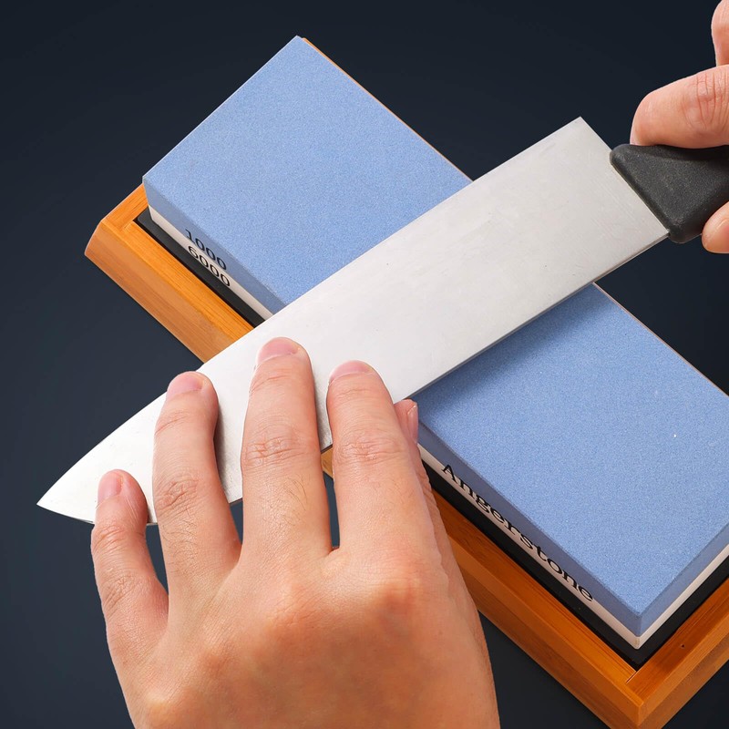 Angerstone Premium Knife Sharpening Stone–Whetstone 1000/6000 Grit, Whetstone Knife Sharpener