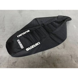 Suzuki 2001-2011 Suzuki Rm 125 250 Seat Cover Fits Black with  Black Ribs LOGO #52
