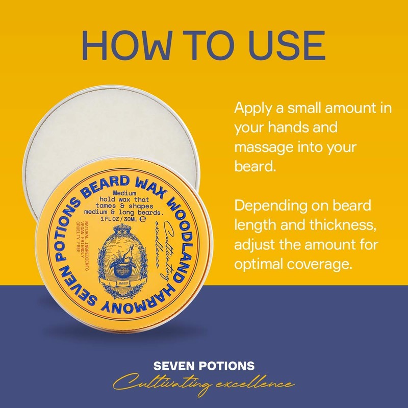 Seven Potions Beard Wax for Men — Medium Hold Styling