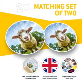 2 x 30cmVinyl Stickers - Cute Sheep Lamb Face Animals Farm Decals for Car Van Luggage Scrap Book Fridge #8389