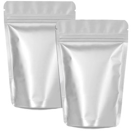 XFXIA 100 Pack Mylar Bags Smell Proof Bags, Foil Ziplock Baggies,Resealable Stand Up Packaging Pouch Bags for Food Storage,Candy,Cookie,Bath Salts (4 * 6inch, Silver)