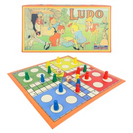 Foldable Ludo Board Game Set | Portable Travel-Friendly Family Board Game | Includes 16 Color Tokens, 2 Dice | Indoor/Outdoor Fun for Kids & Adults | Traditional Retro Toy Game