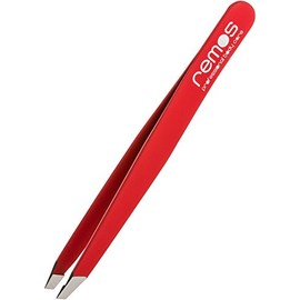 REMOS Professional Eyebrow Tweezers Made of Stainless Steel Red