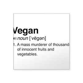 CafePress Funny Vegan Definition Sticker Square Bumper Sticker Car Decal