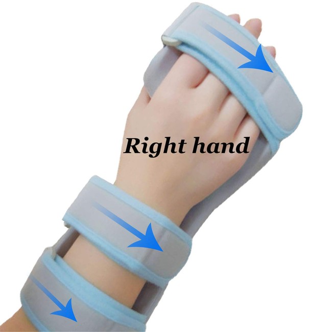 ORANDESIGNE Resting Hand Splint for Right Wrist, Carpal Tunnel Wrist Brace, Sleep Support Brace, for Pain Tendinitis Sprain Fracture Arthritis Dislocation, Right Hand Brace, Blue, 1 Pack