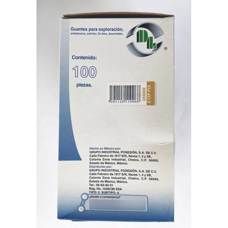 DL Guante De Exploración Estéril Grande