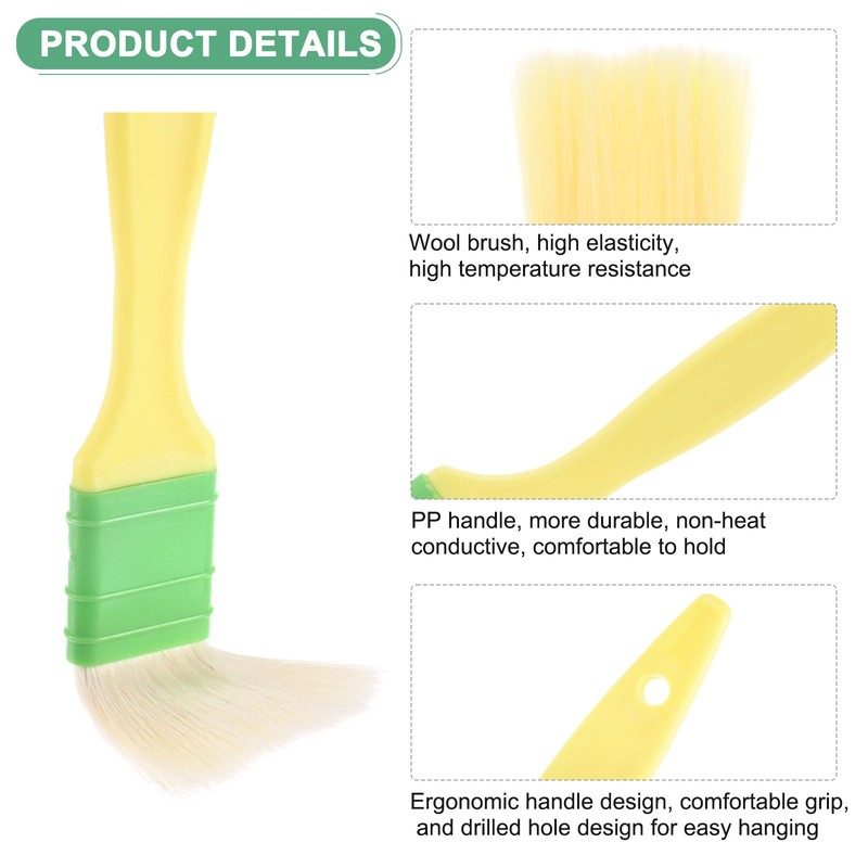 M METERXITY 2-Pack Pastry Brush, Wool Basting Baking BBQ Oil