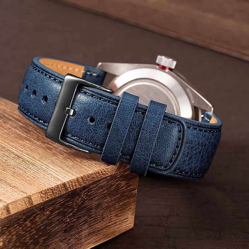 SEURE Quick Release Watch Band,Top Genuine Leather Watch Straps 19mm