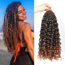 Ainimiu Pre-Looped Gogo Curl Crochet Hair 18 Inch 8 Packs Curly Crochet Hair for Black Women