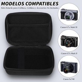 Funda para CáMara Digital, Se Aplica A Canon G7x Mark Ii/Canon G7x Mark Iii/Canon Sx740, Resistente Al Agua y A Las CaíDas Estuche para Camara Fotografica, Bolsillo de Malla para Cables