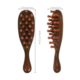 Angoily Natural Wood Scalp Massage Comb with Ring Handle, Scalp Massager Hairs Growth，Wide Tooth Design for Easy Hairs Care and Relaxation