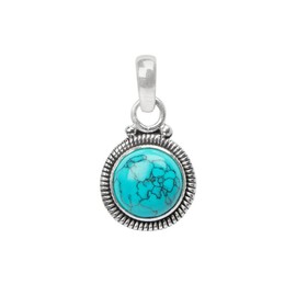 Turquoise Stone 925 Sterling Silver Pendant Necklace For Women Girls Gift, Natural Gemstone Pendant Necklace, Solitaire Pendant, Handmae Pendant