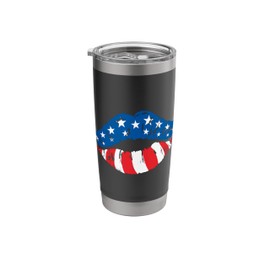 American Flag Lips - Independence Day 4th of July Party Stainless Steel Insulated Tumbler