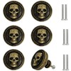 JfwuHap 6Pcs Cabinet Handles, Skull Head Cabinet Pulls, Drawer Handles,