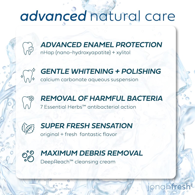 Jonah Fresh Fluoride-Free Nano Hydroxyapatite Toothpaste - Gentle Whitening, Re