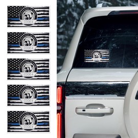 QZTYTY 5PCS Thin Blue Line Sticker Code 4, Blue Line Flag Sticker, American Flag Thin Blue Line Decal, Universal Police Support Stickers Car Decor Accessories for Cars Trucks Window Phone Cases Laptop
