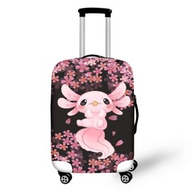 Coloranimal Pink Axolot Luggage Cover Axolot Cherry Blossom Luggage Protection Case Trolley Covers with Zipper -XL (30"-32")