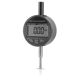 STAHLWERK Digital Dial Indicator with 0-12.7 mm (0.5 Inch) Measuring Range, Probe for Precision Measurements in Millimetres and Inches