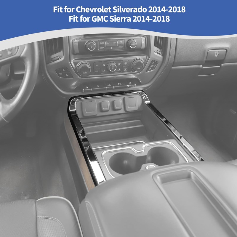 RT-TCZ for Chevy Silverado Chrome Center Console Trim Frame Cover