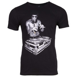 Bruce Lee DJ Dragon Classic Black T-Shirt, Size Small