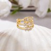 Ornaland Hollow Wide Open Ring for Women 18K Gold Plated