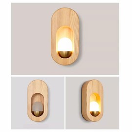 G4 Applique Murale Éclairage de Plafond Applique Rétro avec Bois Applique Vintage Appliques Murale Douille G4 pour Salon Chambre Cuisine Couloir Éclairage Intérieur