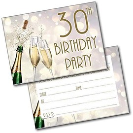 doodlecards 30th Birthday Party Invitations Age 30 Male Mens Female Womens Pack of 20 Invites and Envelopes. Printed in UK, Premium Quality & 100% Recyclable.