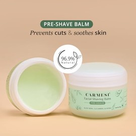 Carmesi Gel de afeitado facial para mujeres | Previene rasguños, cortes, pelo encarnado y protuberancias de afeitar | Alivia la piel seca | Bálsamo pa