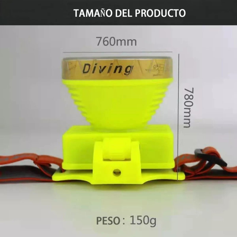Nuoyatiyu Lampara Cabeza Buceo Minera Caceria Pezca C/agua Sumergible