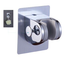 GwernKB Handheld Shower Head Holder with 2 Hanger Hooks,Strong Adhesive&Waterproof No Drilling Wall Mount Shower Bracket for RV and Kids&Elders,Install Any Height&Fix Firmly