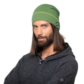 Giesswein High Ice unisex knitted beanie made of Merino wool for men and women, breathable, temperature regulating, ideal for winter sports, great fit - H: 28 cm. - Outdoors. Meadow