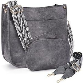 HKCLUF 4055 Women's Fashionable Crossbody Bag Purse For Women Leather Handbag Wallet Set Waterproof Women Crossbody Bag With 2count Adjustable Guitar Strap Perfect:_Dark Pink