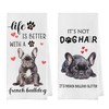 Gqtt French Bulldog Dish Towels Set - Funny Bulldog Gift