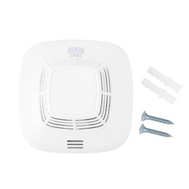 Fire Security 360° Independent Smoke Detector with Sound Light Alarm White Square