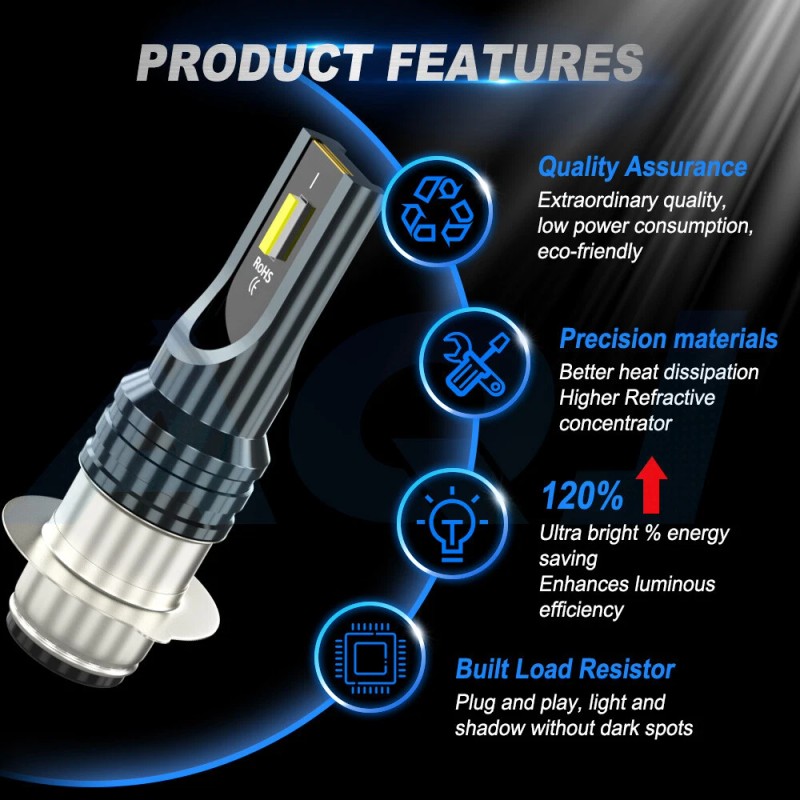 AQJ For Kawasaki ATV KFX400 2003-2006 KFX450R 2008-2014 H6 LED