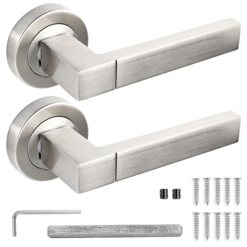 Decoranddecor Lumina Silver Internal Door Handles – Aluminium Handle Sets