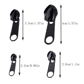 24 Pcs Zipper Replacement Zipper Pull Replacement Zippers Sewing Replacements Repair Kit for Coats Jacket Luggage Backpacks Pulls Slider(Black)
