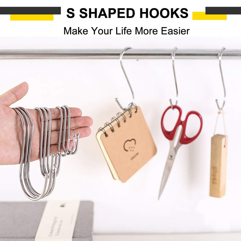 MgcTolBox 20 PCS S Hanging Hooks,Metal Hanging Hook Multi Function