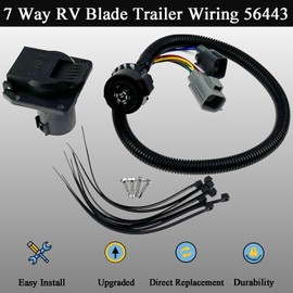 LLANNDER 7 Way RV Blade Trailer Wiring Harness for 2020-2024 Ford F-250, F-350, F-450, F550, F650 Super Duty, Plug and Play