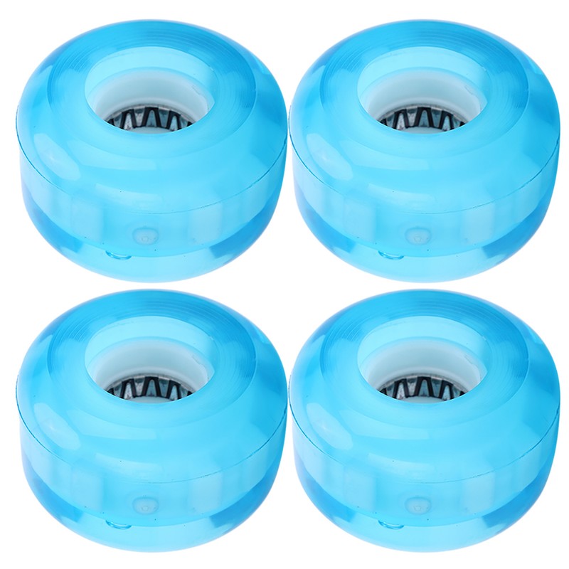 4PCs Set High Elastic PU Skateboard Flashing Wheel 52mm Professional