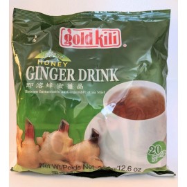Gold Kili Natural Instant Honey Ginger Tea Drink, 360g Bag (20 Sachets)