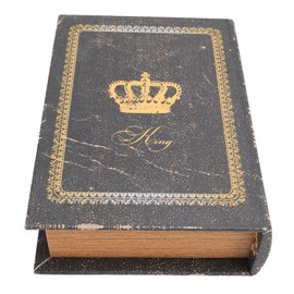 Decorative Book Box, Vintage Book Shaped Storage Box, Made of Composite Wood and Faux Leather, Modern Fake Book Storage Box for Bookshelf Decoration Coffee Table