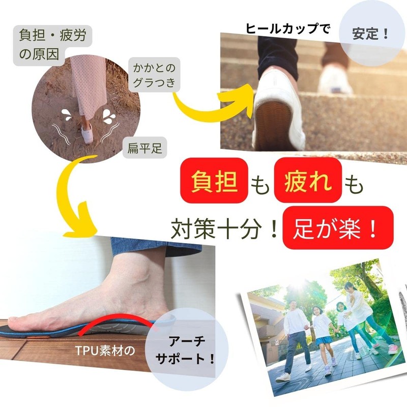 Rela Kino Insole, Comfortable All Day Use, Footbed, Shock Absorption,