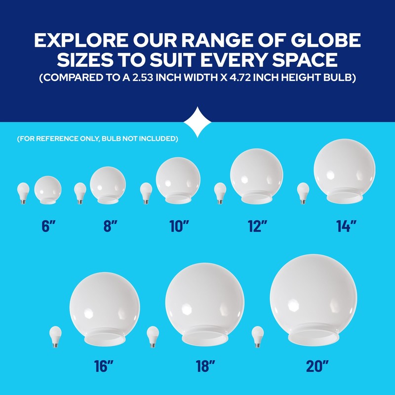 KASTLITE 10" Clear Acrylic Lamp Post Globe | Smooth Textured