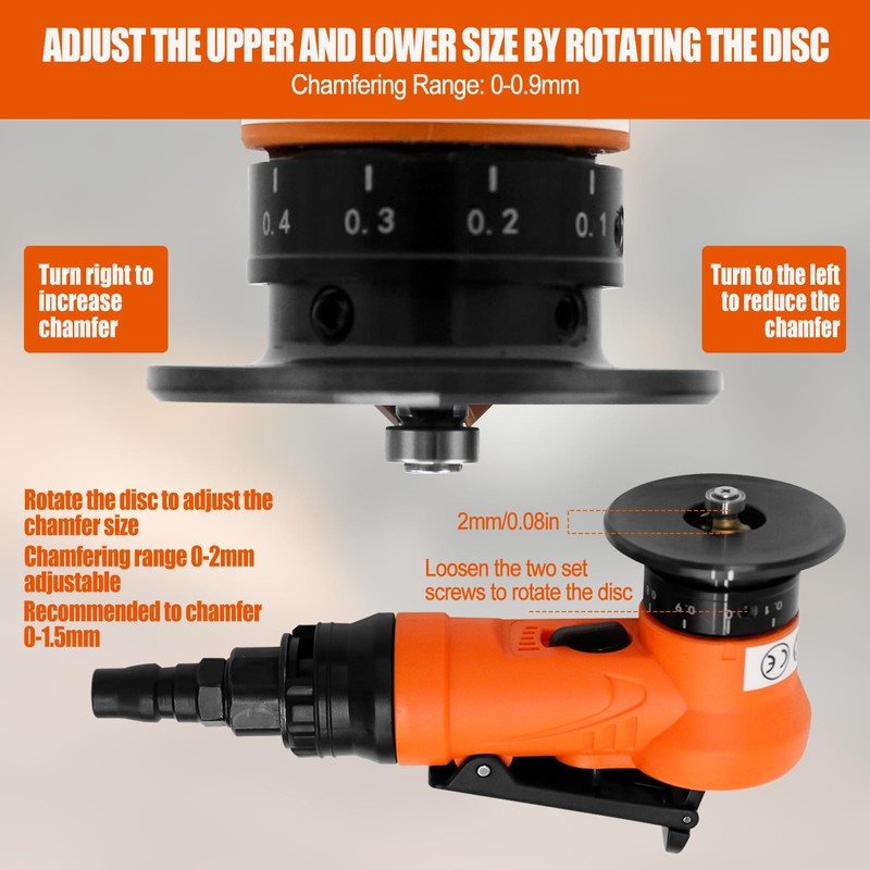 2 in 1 Mini Pneumatic Chamfering Machine, 45° Arc Corner