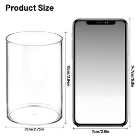 Ptwola Pack of 2 Acrylic Pen Holders, Clear Pencil Holder, Desk Organiser, Make-Up Brush Holder, Transparent Pen Pot Organiser, Transparent Pen Cup for Office, School, Home, Household Supplies